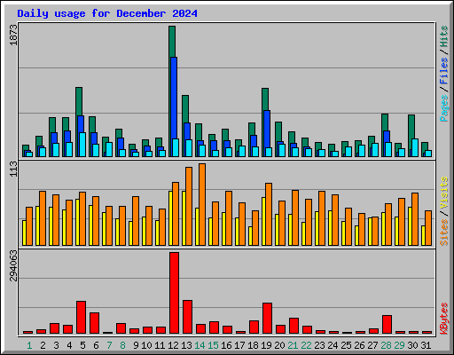 Daily usage for December 2024