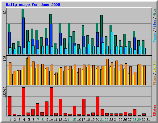 Daily usage for June 2025