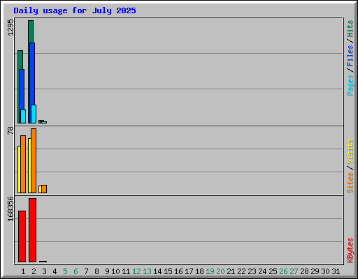 Daily usage for July 2025