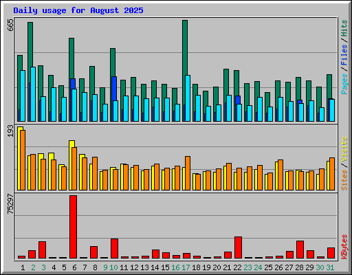 Daily usage for August 2025