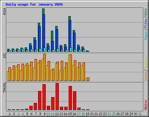 Daily usage for January 2026