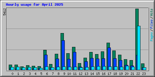 Hourly usage for April 2025