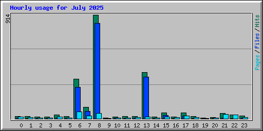 Hourly usage for July 2025