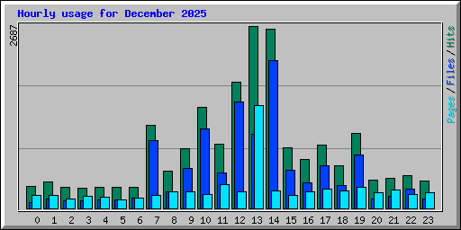 Hourly usage for December 2025